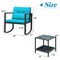 3 Pieces Wicker Rocking Bistro Set with Glass Coffee Table and Storage Shelf